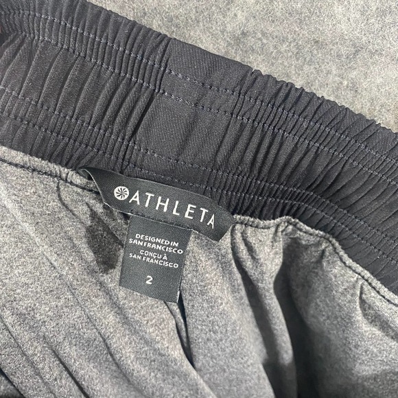 Athleta Brooklyn Jogger Pants 2 Black Camo Lined High Rise Tapered Stretch - Picture 14 of 16